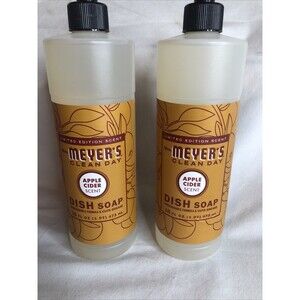 Mrs. Meyer's Apple Cider Dish Soap 16 fl oz Clean Day Limited Edition Lot of 2